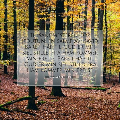Picture 07 - Salmene 62:1 NORSK - Til sangmesteren, for Jedutun; en salme av David. - Bible Verse Picture