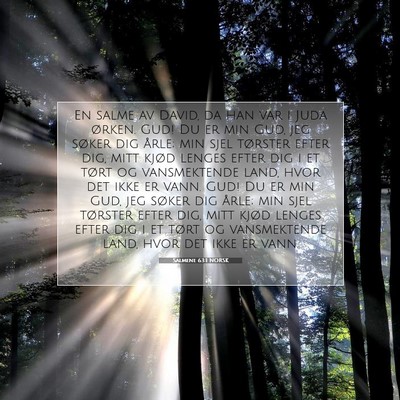 Picture 07 - Salmene 63:1 NORSK - En salme av David, da han var i Juda ørken. Gud! - Bible Verse Picture