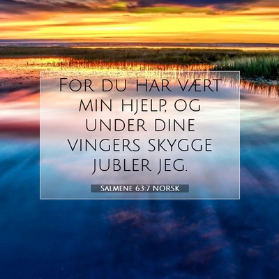 Picture 07 - Salmene 63:7 NORSK - For du har vært min hjelp, og under dine vingers - Bible Verse Picture