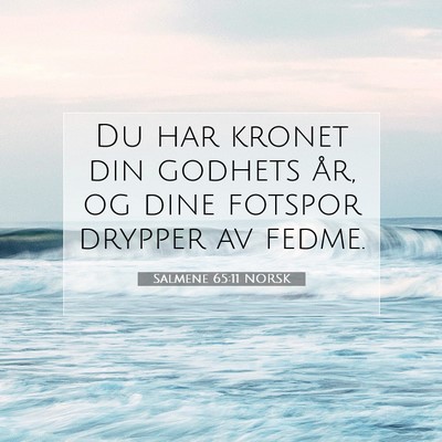Picture 07 - Salmene 65:11 NORSK - Du har kronet din godhets år, og dine fotspor - Bible Verse Picture