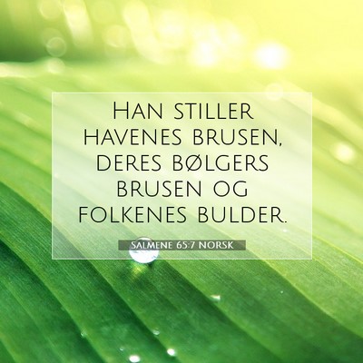 Picture 07 - Salmene 65:7 NORSK - Han stiller havenes brusen, deres bølgers brusen - Bible Verse Picture