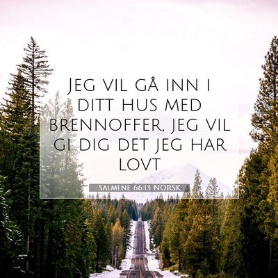 Picture 07 - Salmene 66:13 NORSK - Jeg vil gå inn i ditt hus med brennoffer, jeg - Bible Verse Picture