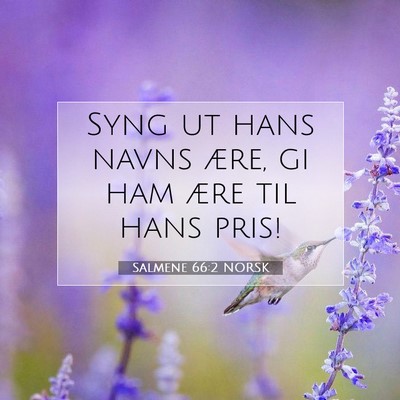 Picture 07 - Salmene 66:2 NORSK - Syng ut hans navns ære, gi ham ære til hans - Bible Verse Picture