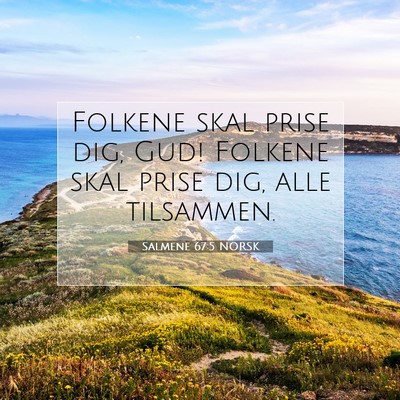 Picture 07 - Salmene 67:5 NORSK - Folkene skal prise dig, Gud! Folkene skal prise - Bible Verse Picture