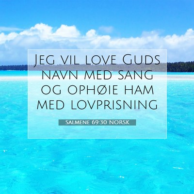 Picture 07 - Salmene 69:30 NORSK - Jeg vil love Guds navn med sang og ophøie ham - Bible Verse Picture