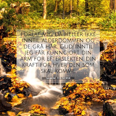 Picture 07 - Salmene 71:18 NORSK - Forlat mig da heller ikke inntil alderdommen og - Bible Verse Picture