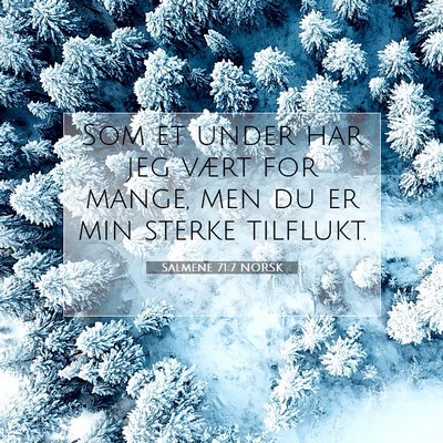 Picture 07 - Salmene 71:7 NORSK - Som et under har jeg vært for mange, men du er - Bible Verse Picture