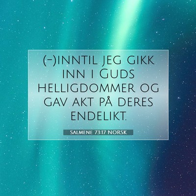 Picture 07 - Salmene 73:17 NORSK - (-)inntil jeg gikk inn i Guds helligdommer og gav - Bible Verse Picture