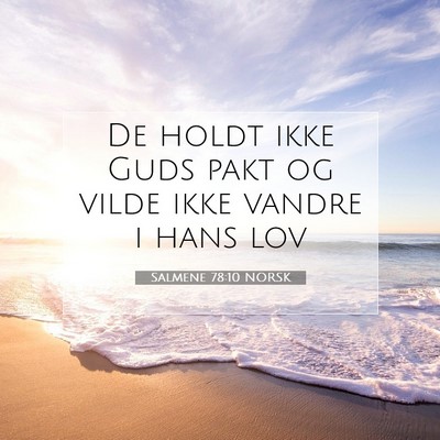 Picture 07 - Salmene 78:10 NORSK - De holdt ikke Guds pakt og vilde ikke vandre i - Bible Verse Picture