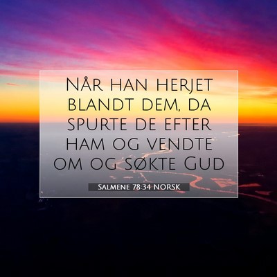 Picture 07 - Salmene 78:34 NORSK - Når han herjet blandt dem, da spurte de efter - Bible Verse Picture