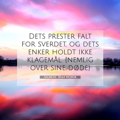 Picture 07 - Salmene 78:64 NORSK - Dets prester falt for sverdet, og dets enker - Bible Verse Picture