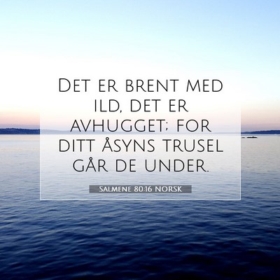 Picture 07 - Salmene 80:16 NORSK - Det er brent med ild, det er avhugget; for ditt - Bible Verse Picture