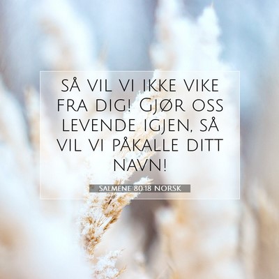 Picture 07 - Salmene 80:18 NORSK - så vil vi ikke vike fra dig! Gjør oss levende - Bible Verse Picture