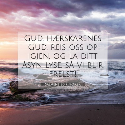 Picture 07 - Salmene 80:7 NORSK - Gud, hærskarenes Gud, reis oss op igjen, og la - Bible Verse Picture
