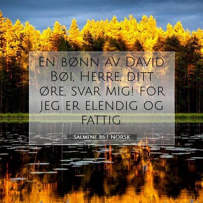 Picture 07 - Salmene 86:1 NORSK - En bønn av David. Bøi, Herre, ditt øre, svar - Bible Verse Picture