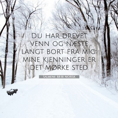 Picture 07 - Salmene 88:18 NORSK - Du har drevet venn og næste langt bort fra mig; - Bible Verse Picture