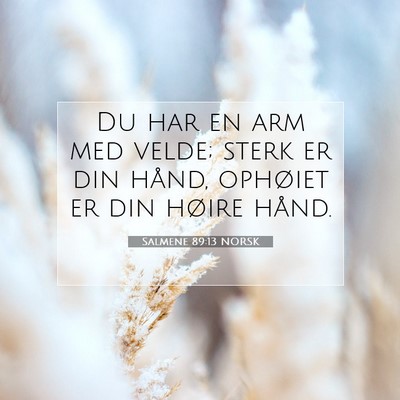 Picture 07 - Salmene 89:13 NORSK - Du har en arm med velde; sterk er din hånd, - Bible Verse Picture