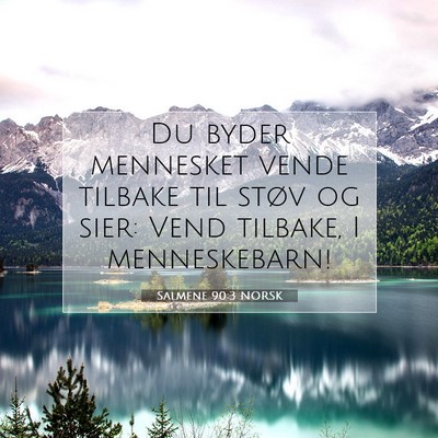 Picture 07 - Salmene 90:3 NORSK - Du byder mennesket vende tilbake til støv og - Bible Verse Picture
