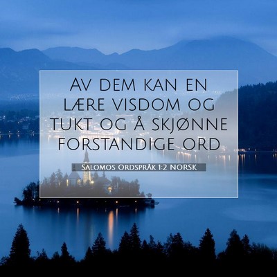 Picture 07 - Salomos Ordspråk 1:2 NORSK - Av dem kan en lære visdom og tukt og å skjønne - Bible Verse Picture