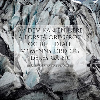 Picture 07 - Salomos Ordspråk 1:6 NORSK - Av dem kan en lære å forstå ordsprog og - Bible Verse Picture