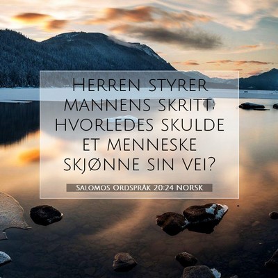 Picture 07 - Salomos Ordspråk 20:24 NORSK - Herren styrer mannens skritt; hvorledes skulde et - Bible Verse Picture