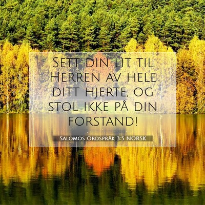 Picture 07 - Salomos Ordspråk 3:5 NORSK - Sett din lit til Herren av hele ditt hjerte, og - Bible Verse Picture