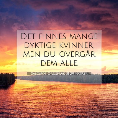 Picture 07 - Salomos Ordspråk 31:29 NORSK - Det finnes mange dyktige kvinner, men du overgår - Bible Verse Picture