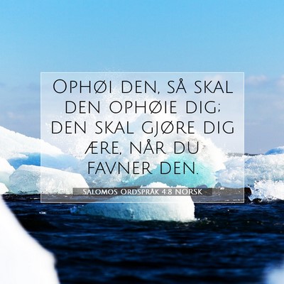 Picture 07 - Salomos Ordspråk 4:8 NORSK - Ophøi den, så skal den ophøie dig; den skal - Bible Verse Picture