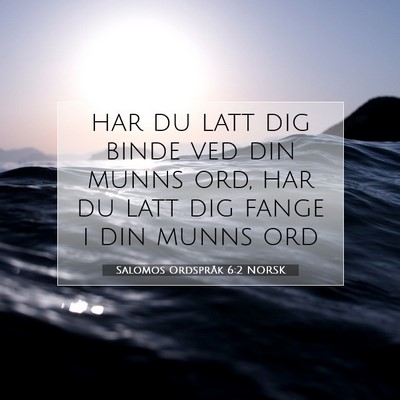 Picture 07 - Salomos Ordspråk 6:2 NORSK - har du latt dig binde ved din munns ord, har du - Bible Verse Picture
