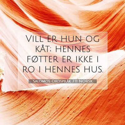 Picture 07 - Salomos Ordspråk 7:11 NORSK - Vill er hun og kåt; hennes føtter er ikke i ro - Bible Verse Picture