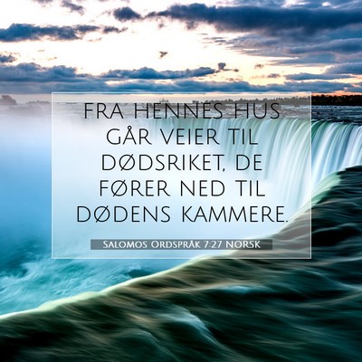 Picture 07 - Salomos Ordspråk 7:27 NORSK - fra hennes hus går veier til dødsriket, de - Bible Verse Picture