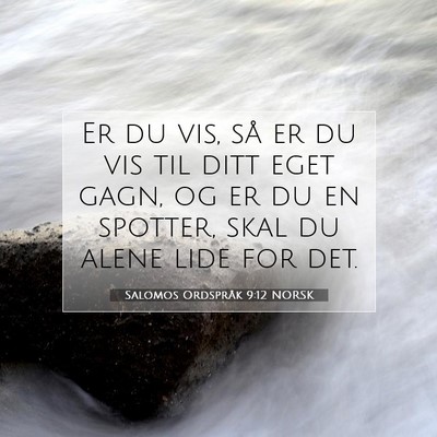 Picture 07 - Salomos Ordspråk 9:12 NORSK - Er du vis, så er du vis til ditt eget gagn, og - Bible Verse Picture