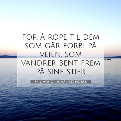 Picture 07 - Salomos Ordspråk 9:15 NORSK - for å rope til dem som går forbi på veien, som - Bible Verse Picture