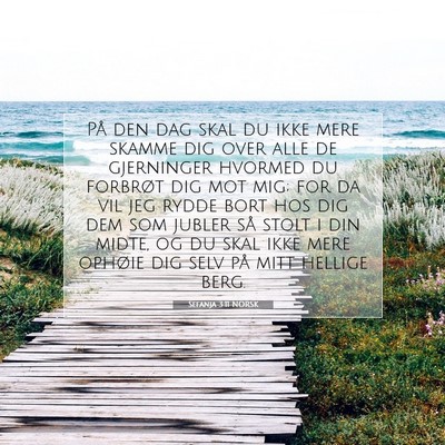 Picture 07 - Sefanja 3:11 NORSK - På den dag skal du ikke mere skamme dig over - Bible Verse Picture