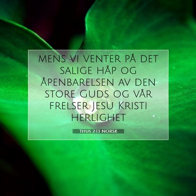 Picture 07 - Titus 2:13 NORSK - mens vi venter på det salige håp og - Bible Verse Picture