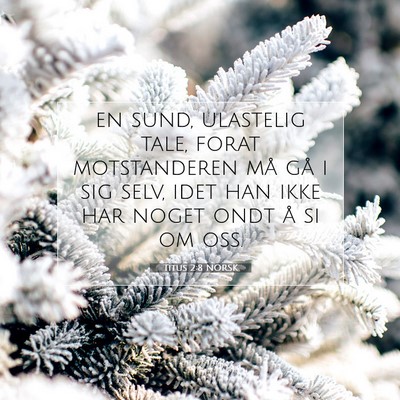 Picture 07 - Titus 2:8 NORSK - en sund, ulastelig tale, forat motstanderen må - Bible Verse Picture