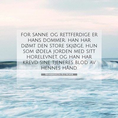 Picture 07 - Åpenbaringen 19:2 NORSK - for sanne og rettferdige er hans dommer; han har - Bible Verse Picture