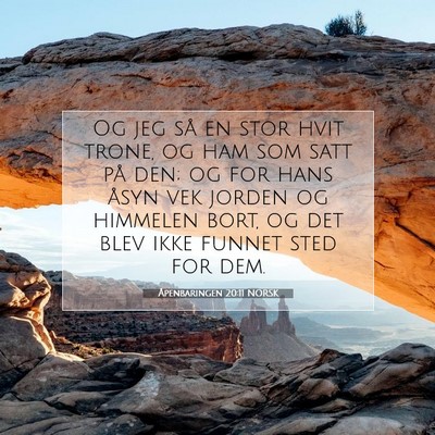 Picture 07 - Åpenbaringen 20:11 NORSK - Og jeg så en stor hvit trone, og ham som satt - Bible Verse Picture