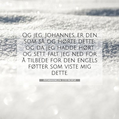 Picture 07 - Åpenbaringen 22:8 NORSK - Og jeg, Johannes, er den som så og hørte dette; - Bible Verse Picture