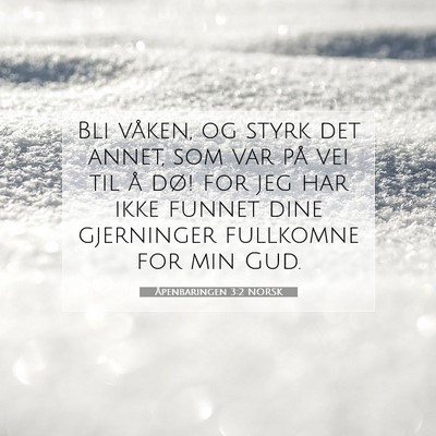 Picture 07 - Åpenbaringen 3:2 NORSK - Bli våken, og styrk det annet, som var på vei - Bible Verse Picture
