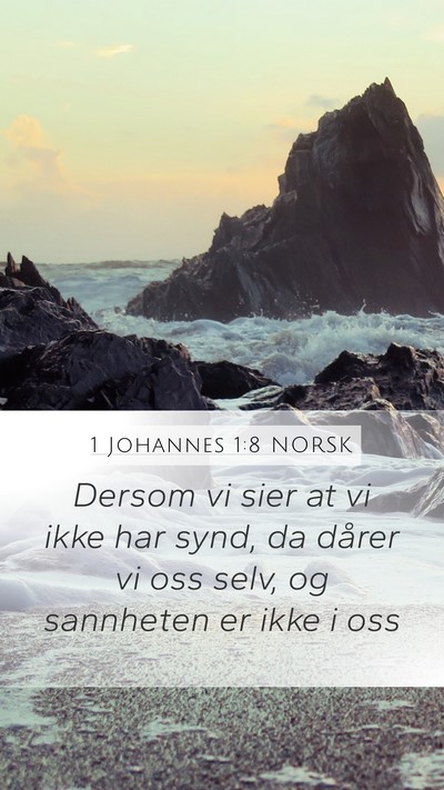 1 Johannes 1:8 NORSK Bible Verse Image