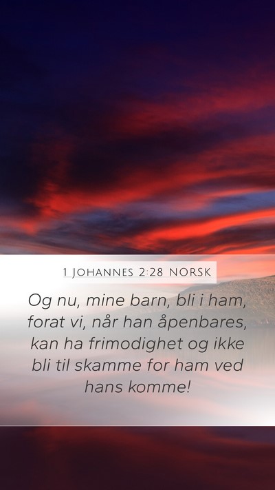 1 Johannes 2:28 NORSK Bible Verse Image