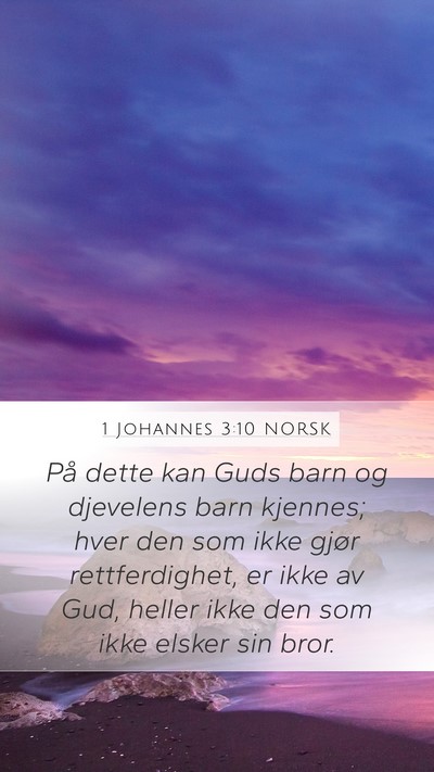 1 Johannes 3:10 NORSK Bible Verse Image