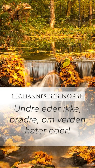 1 Johannes 3:13 NORSK Bible Verse Image