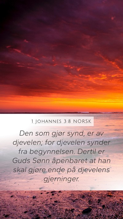 1 Johannes 3:8 NORSK Bible Verse Image