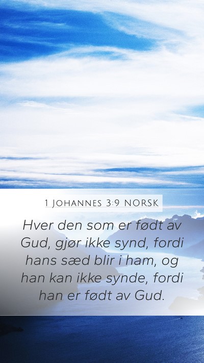 1 Johannes 3:9 NORSK Bible Verse Image