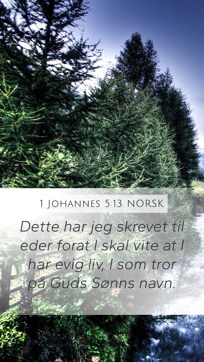 1 Johannes 5:13 NORSK Bible Verse Image