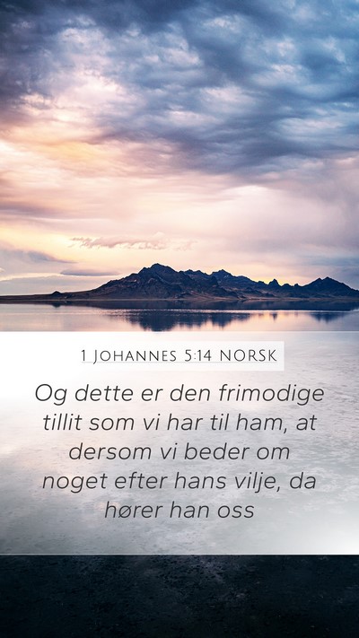 1 Johannes 5:14 NORSK Bible Verse Image