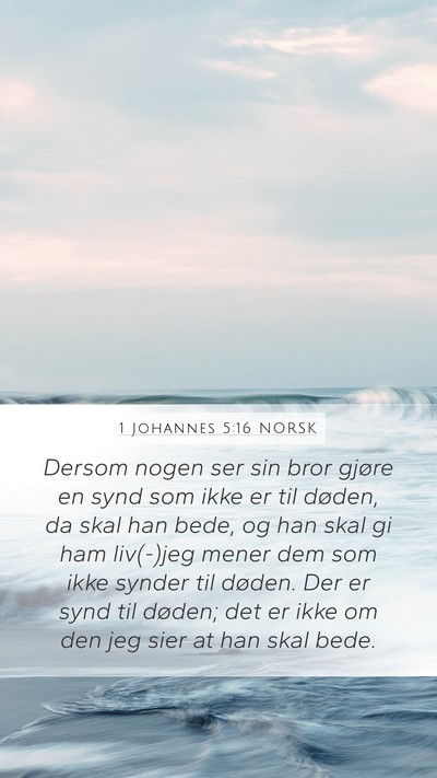 1 Johannes 5:16 NORSK Bible Verse Image