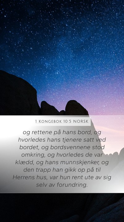 1 Kongebok 10:5 NORSK Bible Verse Image